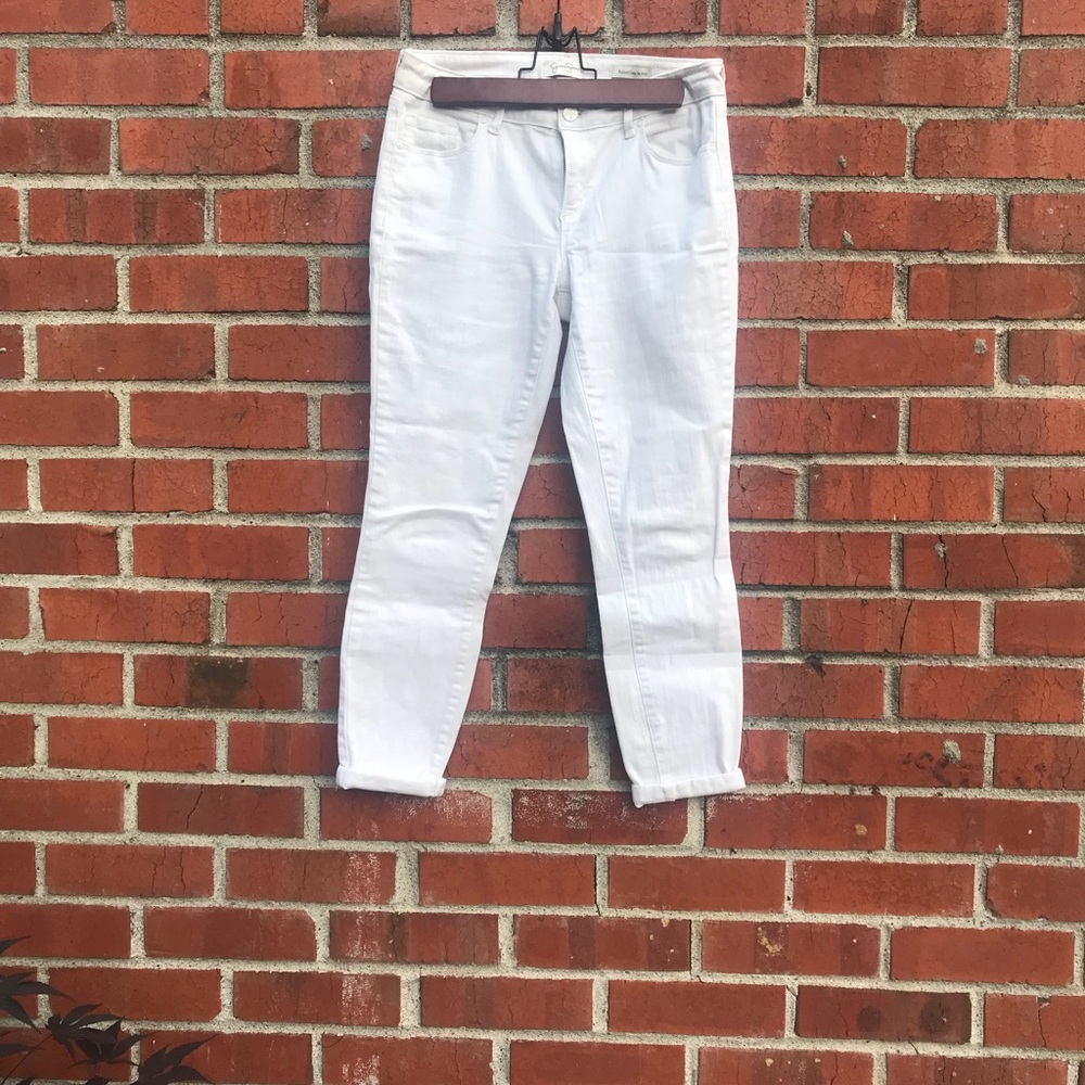 White skinny ankle jeans!
